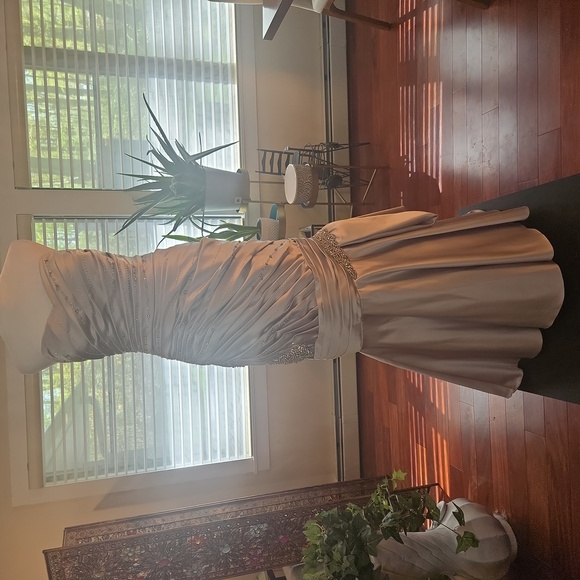 Jovani Formal Strapless Beaded Embellished Crystal Evening Gown Gray Siz… - Picture 2 of 15